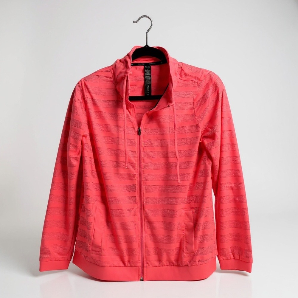 RBX Active Hoodie Full Zip Mesh Stripe Hot Pink Lightweight NWT Small Athleisure